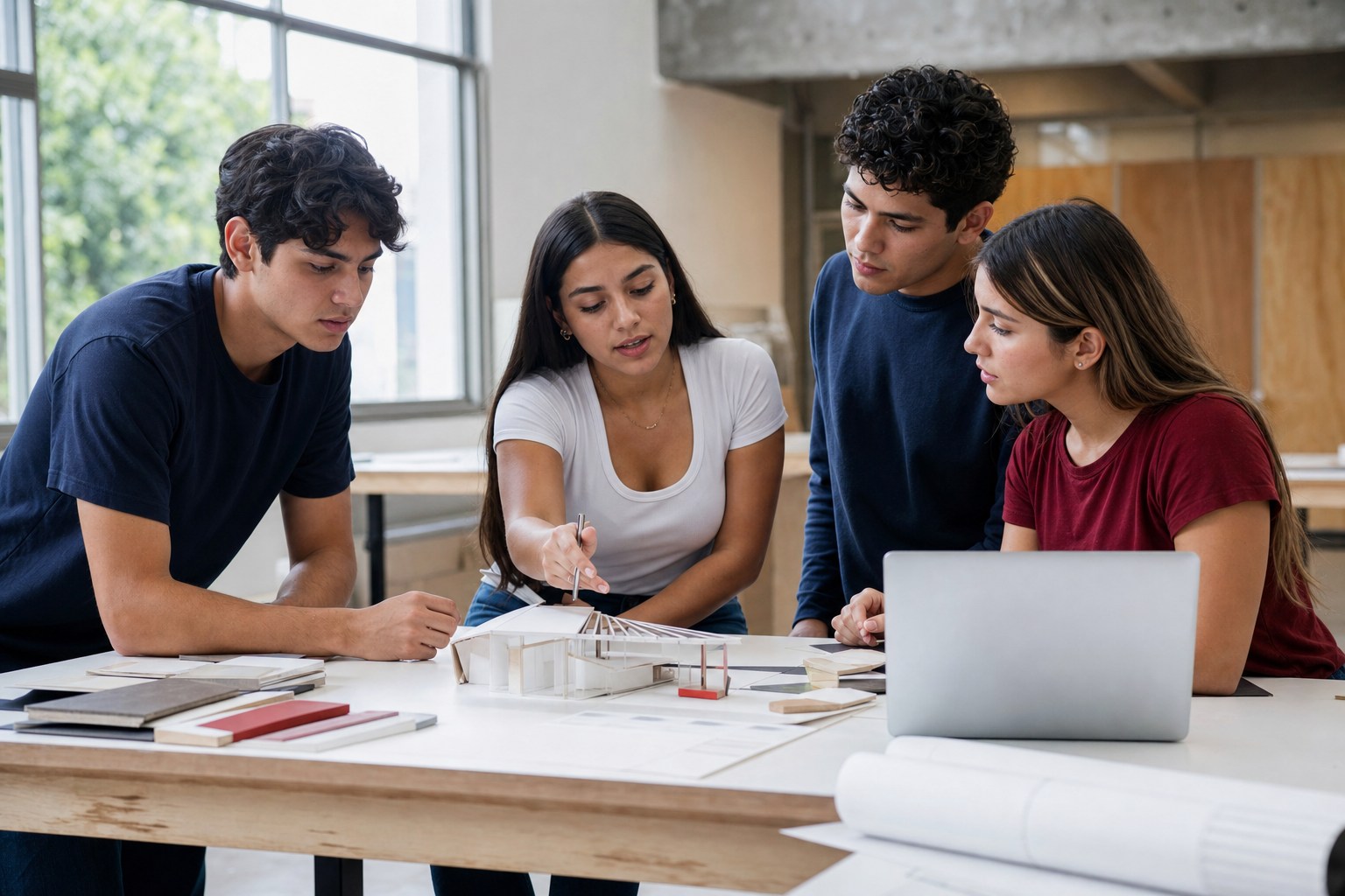 Estudiantes universitarios desarrollando un proyecto colaborativo